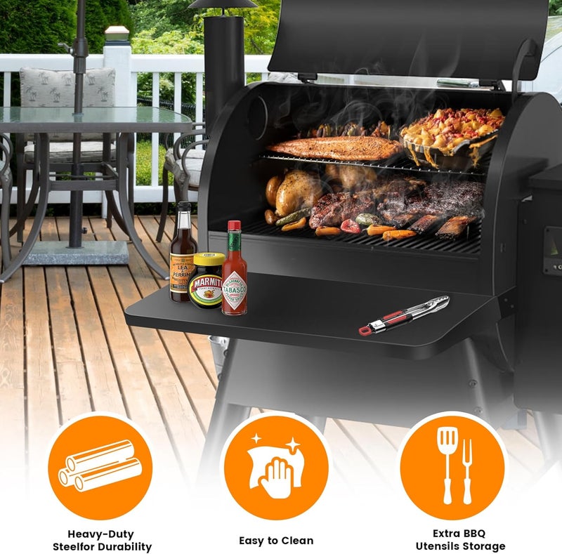 GORGERILA Folding Front Shelf for Traeger Pro 22 575 Ironwood 650 Accessories Smoker Foldable Shelves BAC362 Replacement Parts 25" Pellet Grill Storage Shelf Barbecue Tray - Image 5